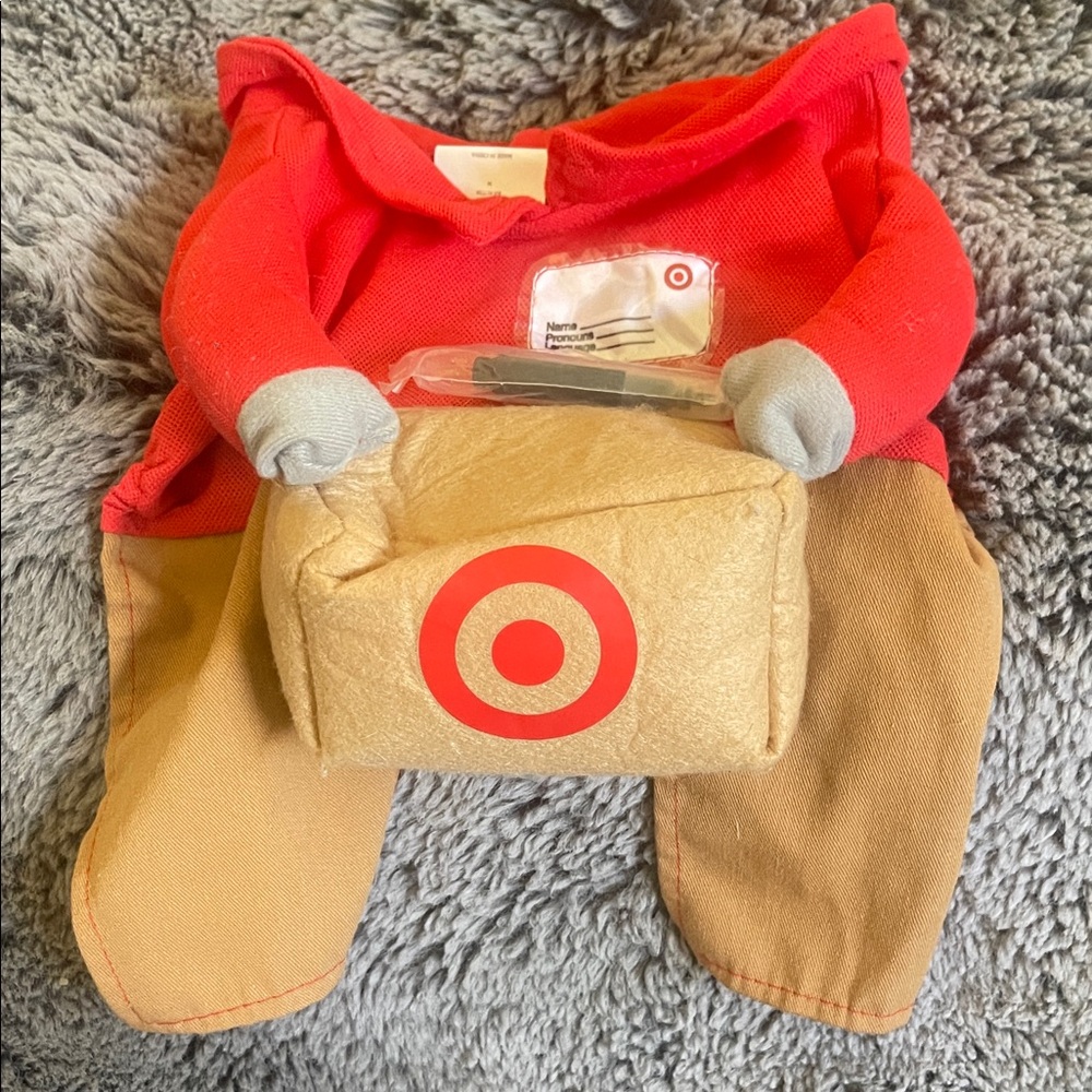 Target Dog Costume Red and Tan Sz M Puppy